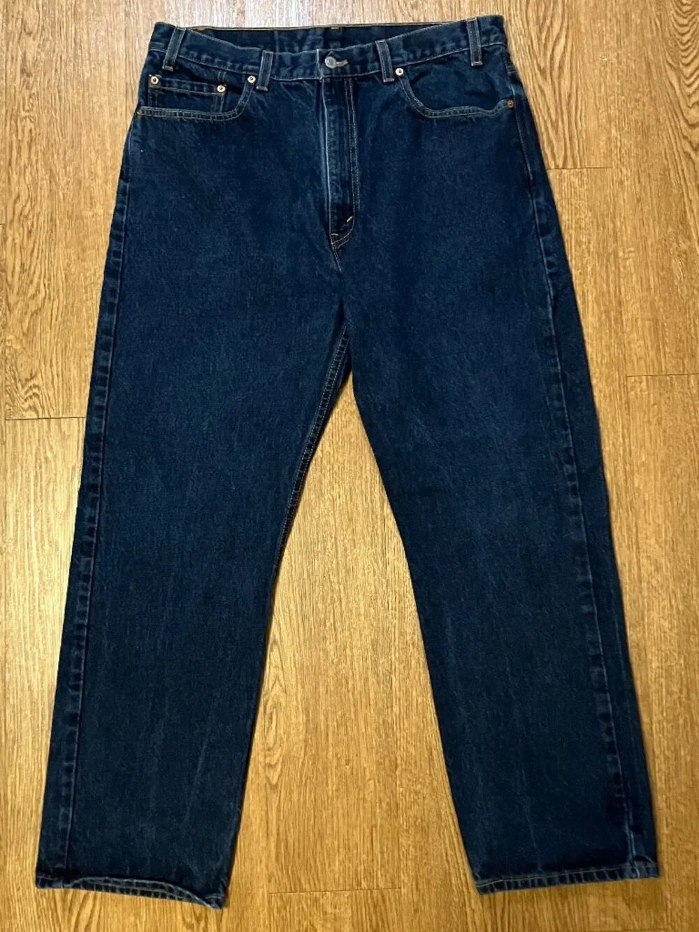 Vtg Levis 505 Regular Fit Jeans Made in USA Dark Wash Denim Mens 38x30 *True 36*